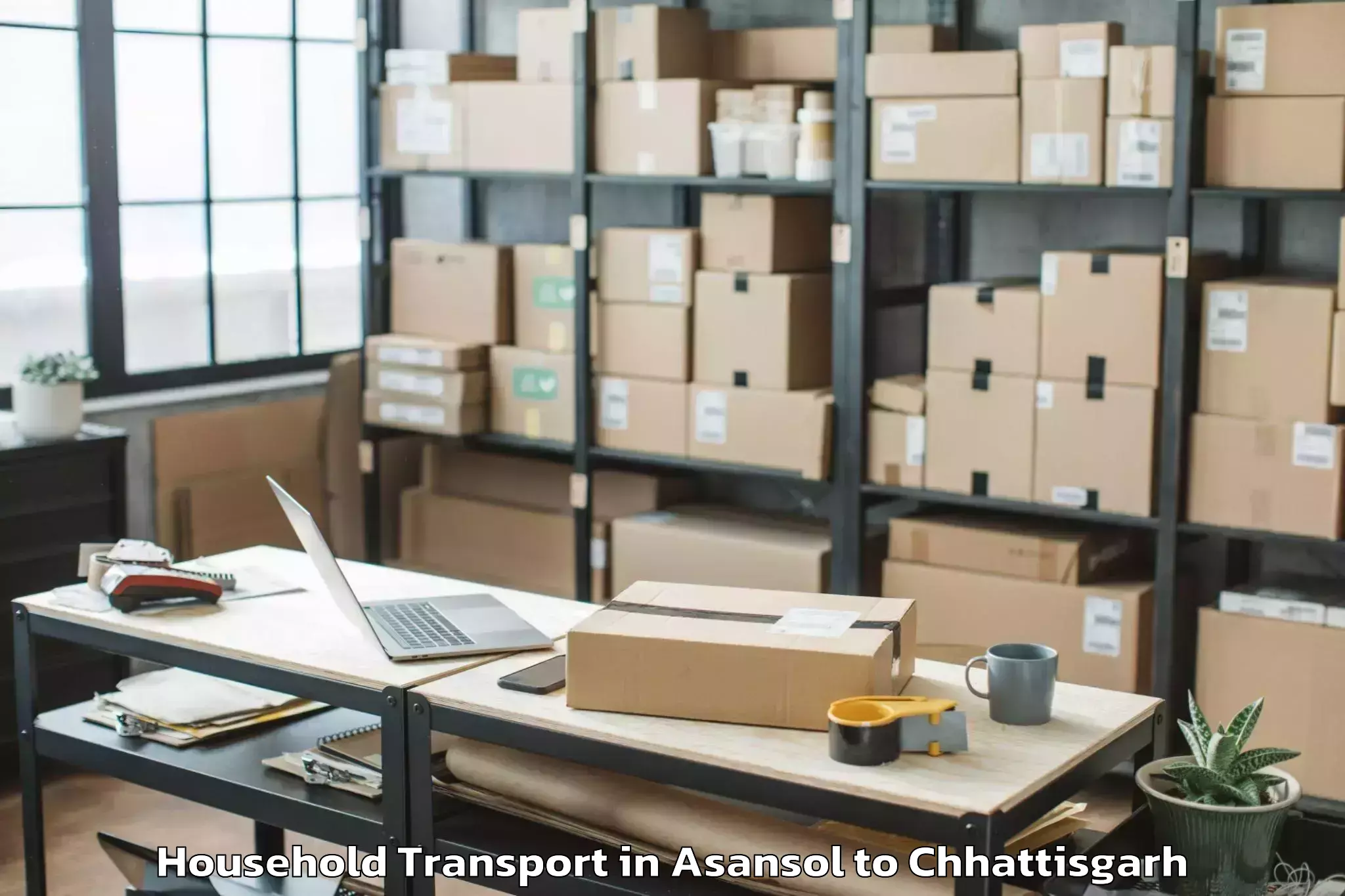 Book Asansol to Bemetara Household Transport Online